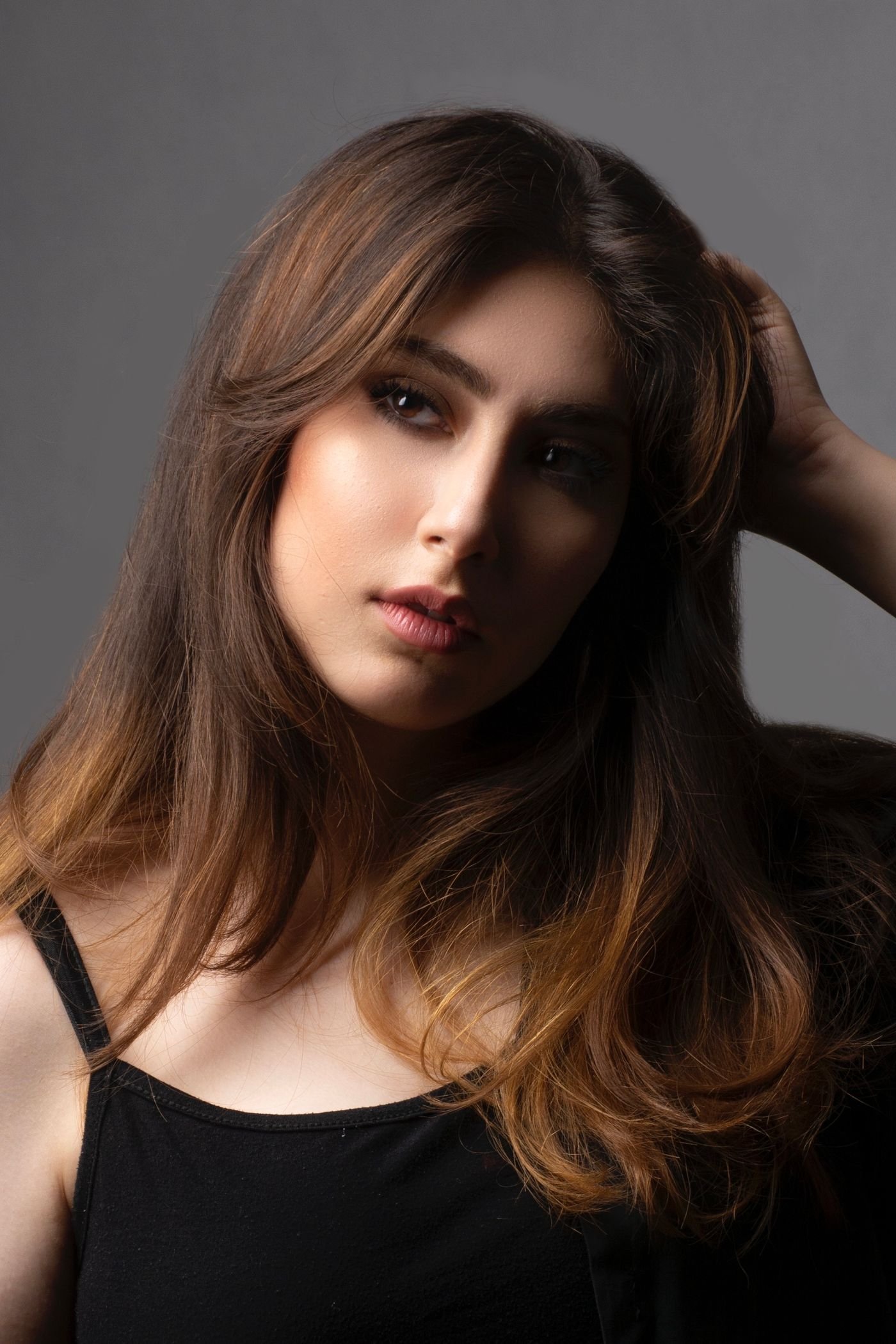 Illustrative beauty portrait in a salon website preview