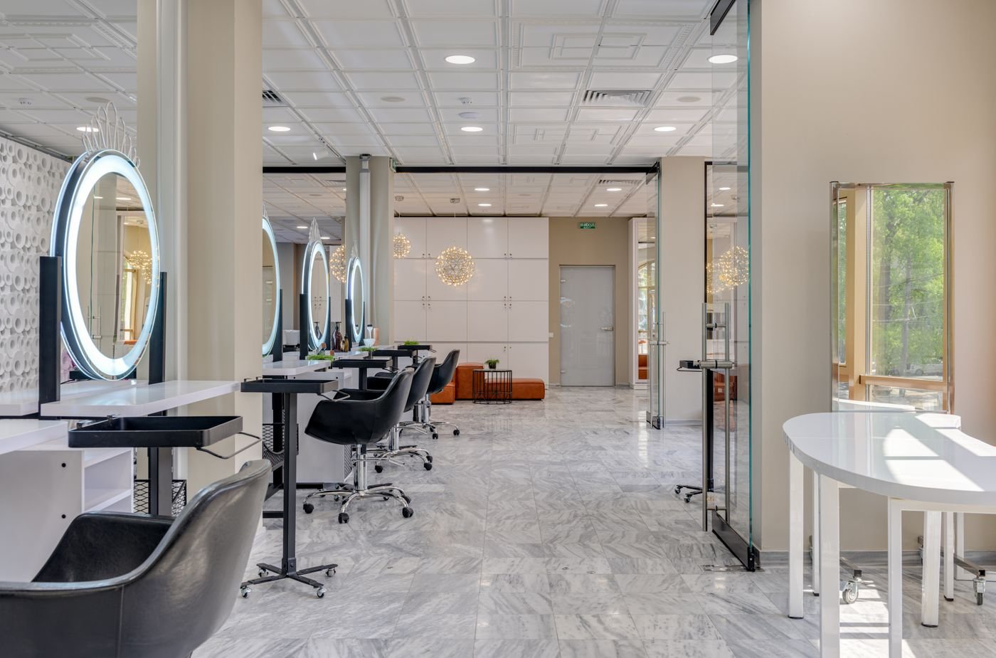 A warm and welcoming salon interior